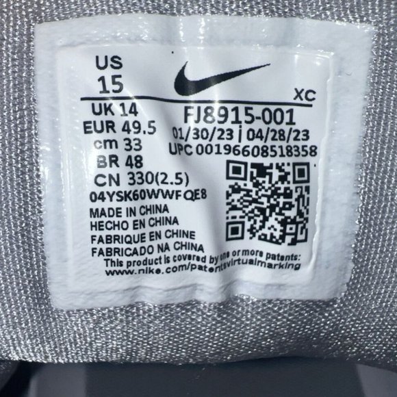 NEW: SZ 15: Men\'s Nike Air Zoom G.T. CUT 2 TB Wolf Grey/White: FJ8915 001 main image 6
